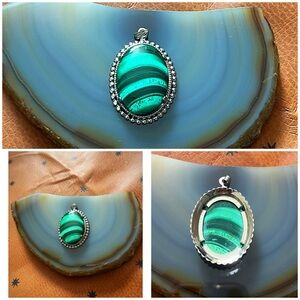 Elegant Green Stone Pendant Necklace